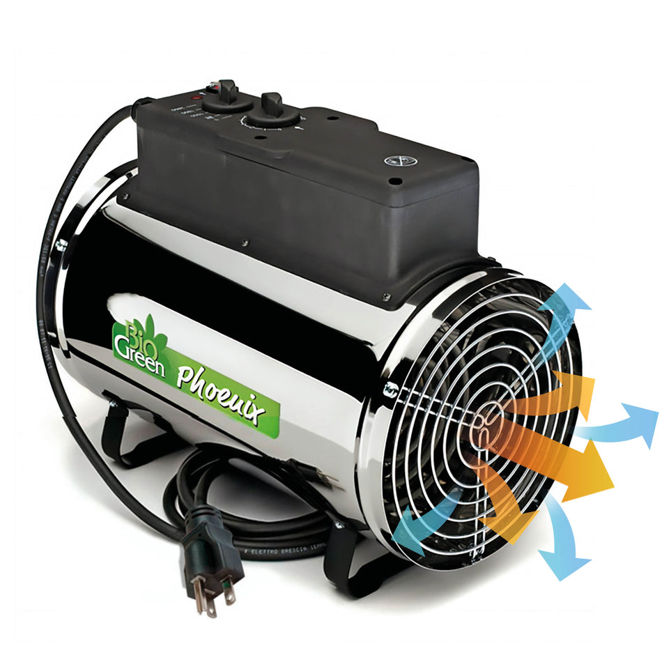 Electric Greenhouse Heater & Fan with Manual Thermostat PHOENIX, 2800 Watts